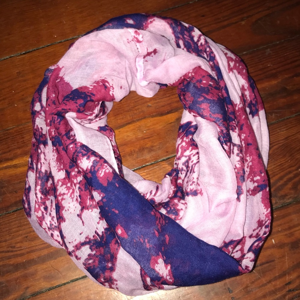 Purple and Pink Floral Infinity Scarf